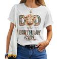 Dad And Mom Birthday Girl Cow Family Party Decorations Women T-shirt