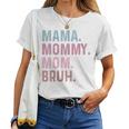 Damen Mama Mama Mama Bruh Lustigintage Groovy Muttertag Für Mama Mit-Ausschnitt T-shirt Frauen