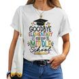 Goodbye Elementary Next Stop Middle School Groovy Graduation Women T-shirt