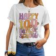 Happy 100 Days Of School For Teachers Retro Groovy 70S Women T-shirt