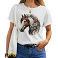 Horse Riding Equestrian Horse Portrait Western Horseback Women T-shirt