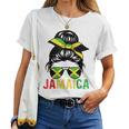 Jamaican Flag Jamaican Clothing Jamaica Messy Bun Jamaica Women T-shirt