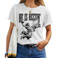 He Is Rizzin Basketball Retro Christian Religious Women T-shirt
