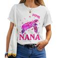 I Wear Pink For My Nana Breast Cancer Turtle Women T-shirt