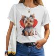 Yorkie Owner Mom Dad Yorkshire Terrier Dog Lover Valentine Women T-shirt