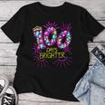 100 Days Brighter Teacher Girls 100 Days Of School Diamond Women T-shirt Personalized Gifts