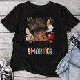100 Days Smarter Afro Girls Messy Bun 100Th Day Of School Women T-shirt Unique Gifts