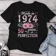50 Year Old Made In 1974 Floral 50Th Birthday Women Women T-shirt Funny Gifts