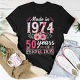 50 Year Old Made In 1974 Floral Flower 50Th Birthday Womens Women T-shirt Funny Gifts