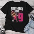 9 Geburtstag Mädchen Fußball Dabbing – 9 Jahre Altes Mädchen Geburtstag T-shirt Frauen Lustige Geschenke