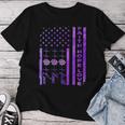 Alzheimers Awareness Faith Hope Love Purple American Us Flag Women T-shirt Funny Gifts