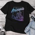 Arizona Az Pride Cactus Desert State Map Women T-shirt Unique Gifts