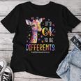 Autism Awareness Cute Giraffe Animal It's Ok To Be Different Women T-shirt Funny Gifts