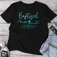 Baptized In Christ 2024 New Christian Bible Baptism Women T-shirt Funny Gifts