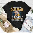 Bichon I’M A Simple Old Man I’M Grumpy&I Like Beer&Dogs Fun Women T-shirt Funny Gifts