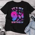 Birthday Girl 9 Year Old Butterfly Number 9 Women T-shirt Personalized Gifts
