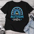 Blue Rainbow Autism Awareness Sister Heart Puzzle For Girls Women T-shirt Unique Gifts