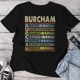Burcham Family Name Last Name Burcham Women T-shirt Funny Gifts
