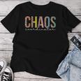 Chaos Coordinator Leopard Teacher Crew Retro School Women T-shirt Funny Gifts