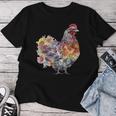 Chicken Aesthetic Flowers Cute Cottagecore Floral Chicken Women T-shirt Funny Gifts
