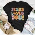 Christian Jesus Loves You Groovy Vintage Cute Kid Girl Women Women T-shirt Unique Gifts