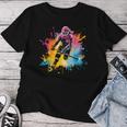 Colorido Jugador De Hockey Sobre Hielo Chica En Hockey Sobre Hielo Para Camiseta de mujer Regalos divertidos