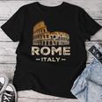 Coolintage Roma Italia Coliseo Souvenirs Roma Italia Cuello Camiseta de mujer Regalos divertidos