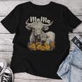 Cute Mama Highland Cow With Baby Calf Flower Cool Animal Women T-shirt Personalized Gifts
