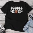 Damen Cute Poodle Mom Dog Mama Dog Heart Lover Owner Mit-Ausschnitt T-shirt Frauen Lustige Geschenke