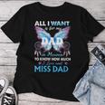 Damen Damit Meinater Im Himmel Weiß Wie Sehr Ich Papa Liebe Undermisse Mit-Ausschnitt T-shirt Frauen Lustige Geschenke