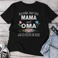 Damen Ich Habe Zwei Titel Mama & Oma Muttertag Oma Geschenk Spruch Mit-Ausschnitt T-shirt Frauen Lustige Geschenke