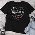 Damen Love Mama Ist Das Herz Der Familie Muttertag Mit-Ausschnitt T-shirt Frauen Lustige Geschenke