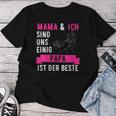 Damen Mama Und Ich Sind Uns Einig Papa Ist Der Beste Mit-Ausschnitt T-shirt Frauen Lustige Geschenke