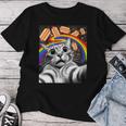 Graphic Rainbow Hotdog Ufos Cosmic Space Selfie Cat Women T-shirt Unique Gifts