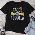 Tacos And Tequila Mexican Sombrero Women T-shirt Funny Gifts