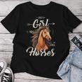 Girls Riding Just A Girl Who Loves Horses Women T-shirt Funny Gifts