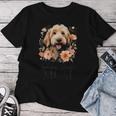 Goldendoodle Mom Dog Momintage Style Floral Floral Gray T-shirt Frauen Lustige Geschenke