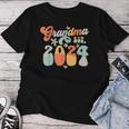 Grandma Est 2024 Retro Groovy Promoted To Grandma Women T-shirt Personalized Gifts