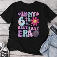 Groovy In My 6Th Birthday Era 6 Years Old Women T-shirt Personalized Gifts