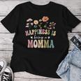 Happiness Is Being A Momma Floral Momma Mother's Day Women T-shirt Funny Gifts