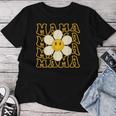 Happy Face Mama Groovy Daisy Flower Smiling Flower Women T-shirt Funny Gifts