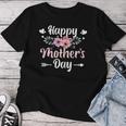 Happy Mother's Day With Floral Mom Mommy Grandma Womens Women T-shirt Personalized Gifts