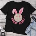 Hunny Bunny Retro Groovy Easter Leopard Smile Face Rabbit Women T-shirt Unique Gifts