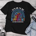 It's Ok To Be Different Autism Awareness Leopard Rainbow Kid Women T-shirt Unique Gifts