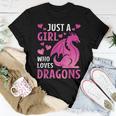 Just A Girl Who Loves Dragons Girls Toddlers Women T-shirt Funny Gifts