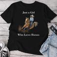 Just A Girl Who Loves Horses Equitación Occidental Camiseta de mujer Regalos divertidos