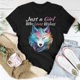 Just A Girl Who Loves Wolves Girls Wolf Women T-shirt Unique Gifts Just A Girl Who Loves Wolves Girls Wolf Women T-shirt Unique Gifts