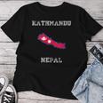 Kathmandu Nepal Vintage Nepal Flag Map Women T-shirt Funny Gifts