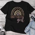 Leopard Rainbow 8Th Birthday Girl Birthday Party Family Women T-shirt Unique Gifts