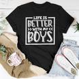 Life Is Better With My Boys Mom Of Boys Mother's Day Women T-shirt Funny Gifts